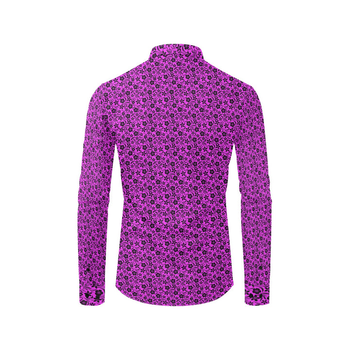 Mens Dress Shirt Hawaiian Floral Fushia