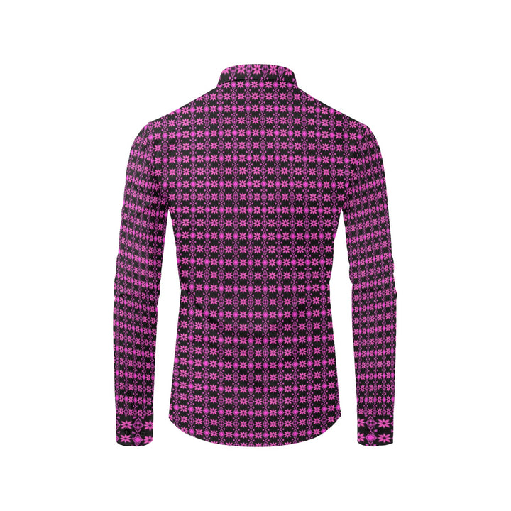 Mens Dress Shirt Aztec Floral Pink