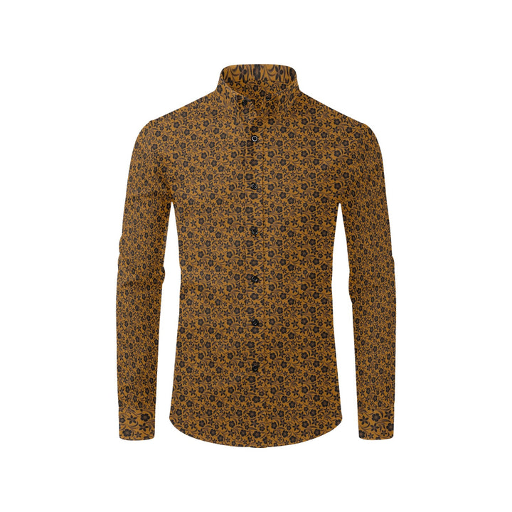 Mens Dress Shirt Hawaiian Floral Earth