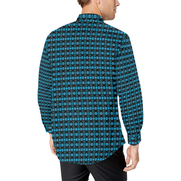Mens Dress Shirt Aztec Floral Teal