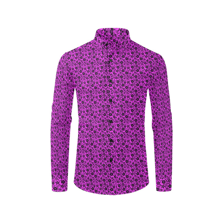 Mens Dress Shirt Hawaiian Floral Fushia