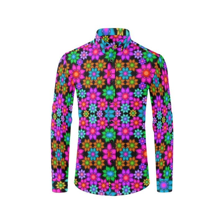Mens Dress Shirt Retro Floral