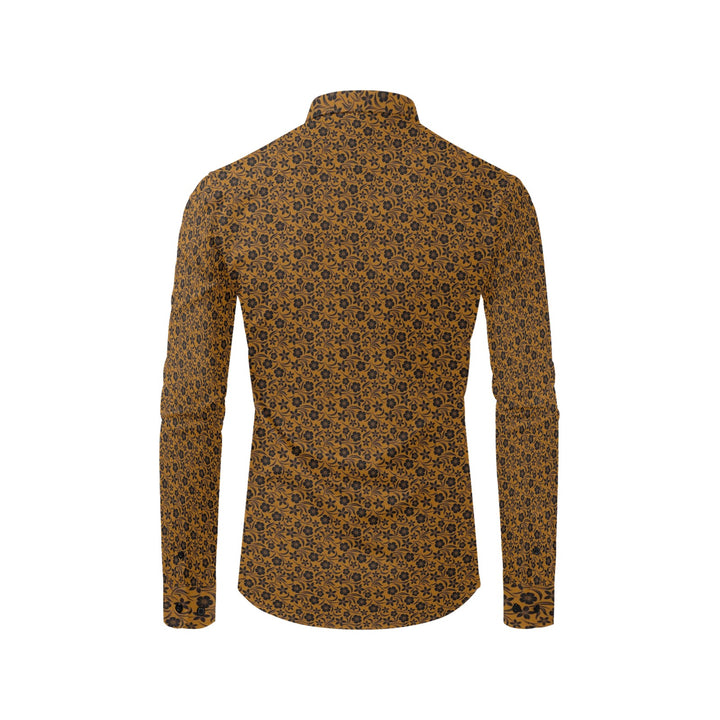 Mens Dress Shirt Hawaiian Floral Earth