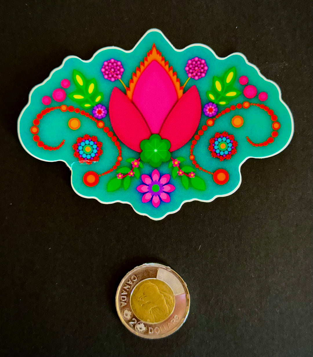 Pink Floral Vinyl Sticker