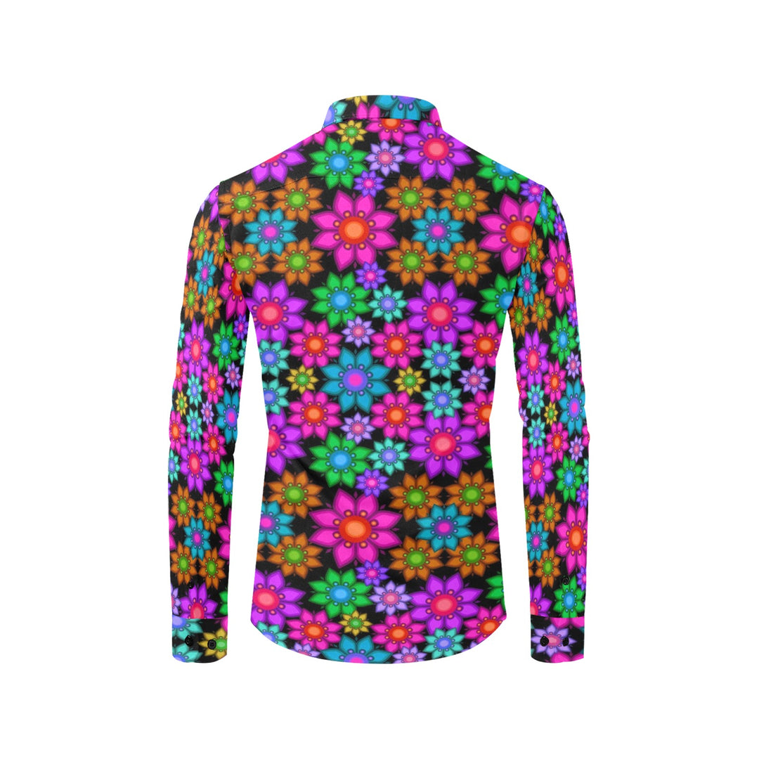 Mens Dress Shirt Retro Floral