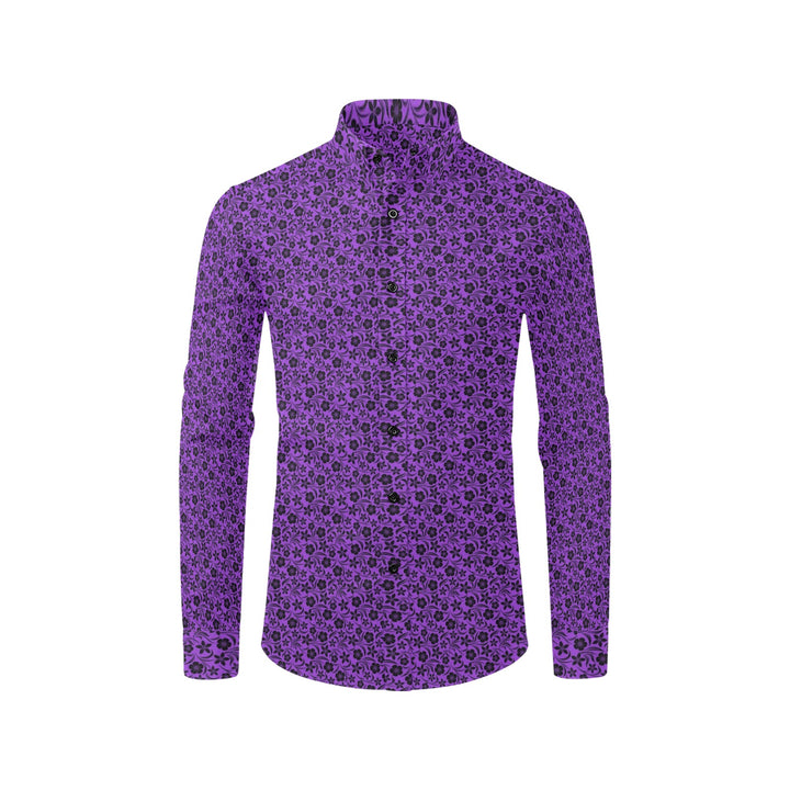 Mens Dress Shirt Hawaiian Floral Purple