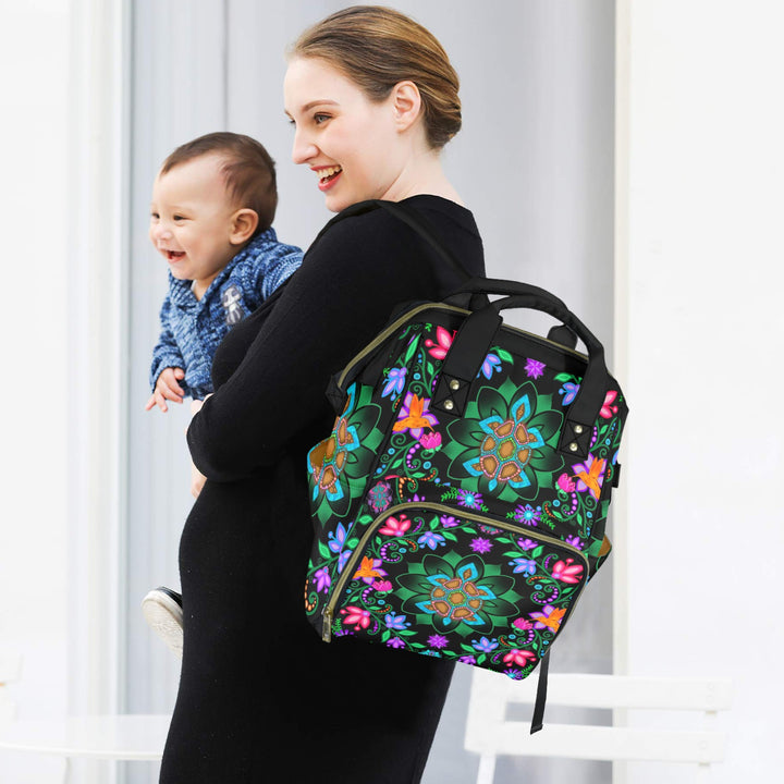 New Backpack Floral Turtle Multi-Function Diaper Bag