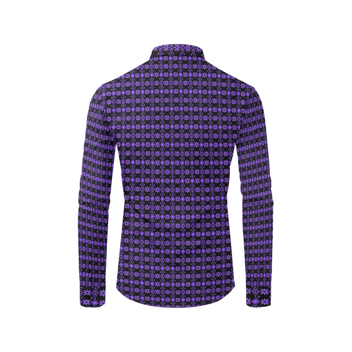 Mens Dress Shirt Aztec Floral Purple