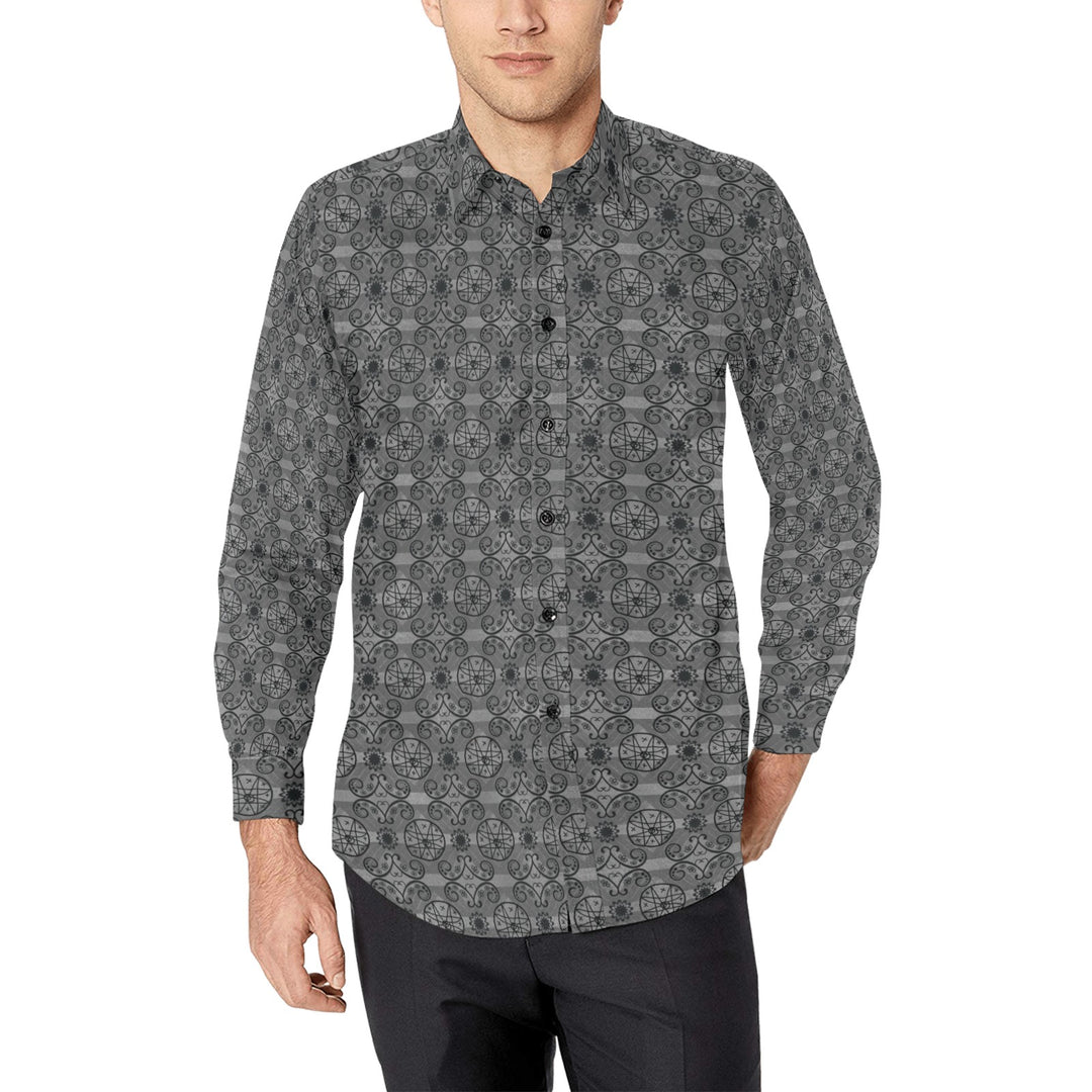 Mens Dress Shirt Mi'gmaq 8 Point Star Black