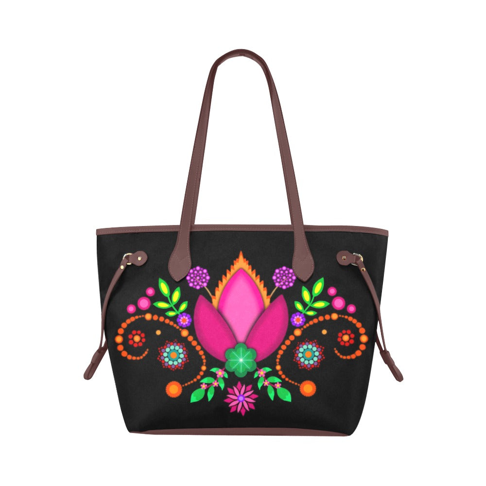 Single Floral Handbag One Size Black