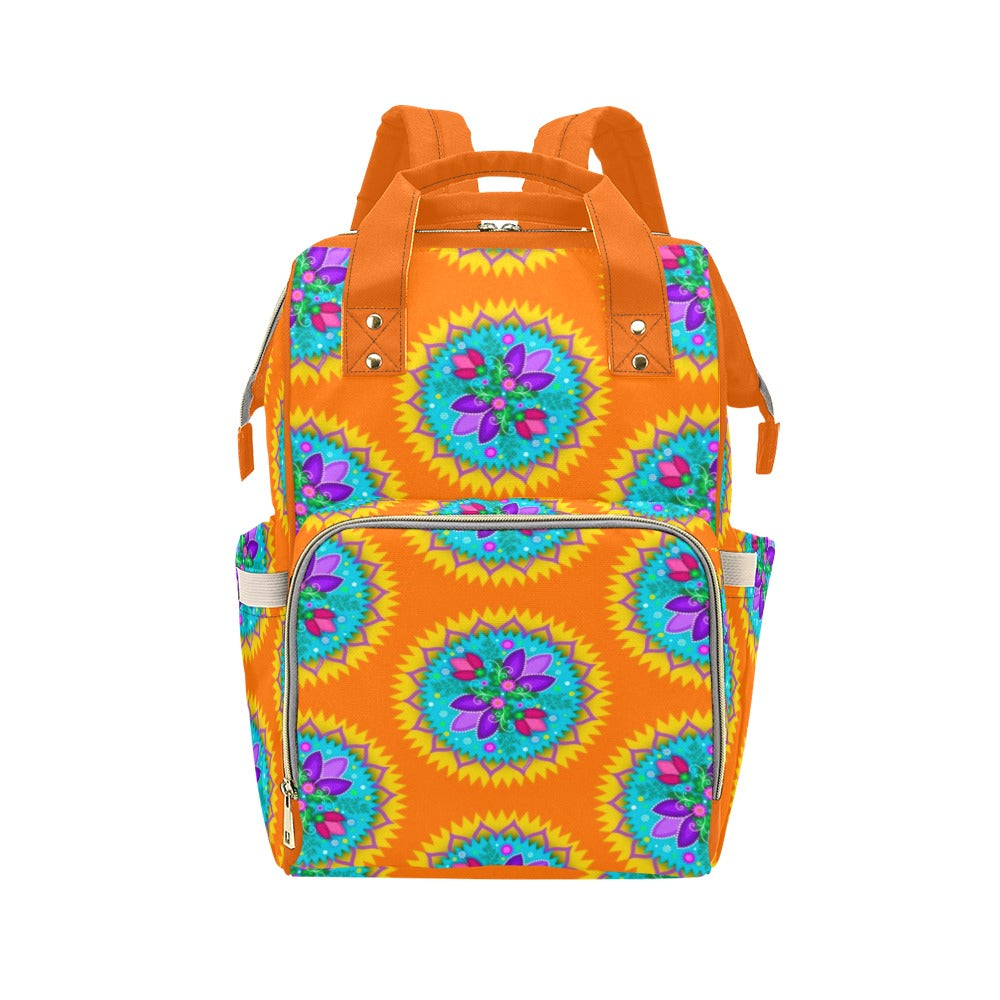 Circle Floral Backpack One Size Orange