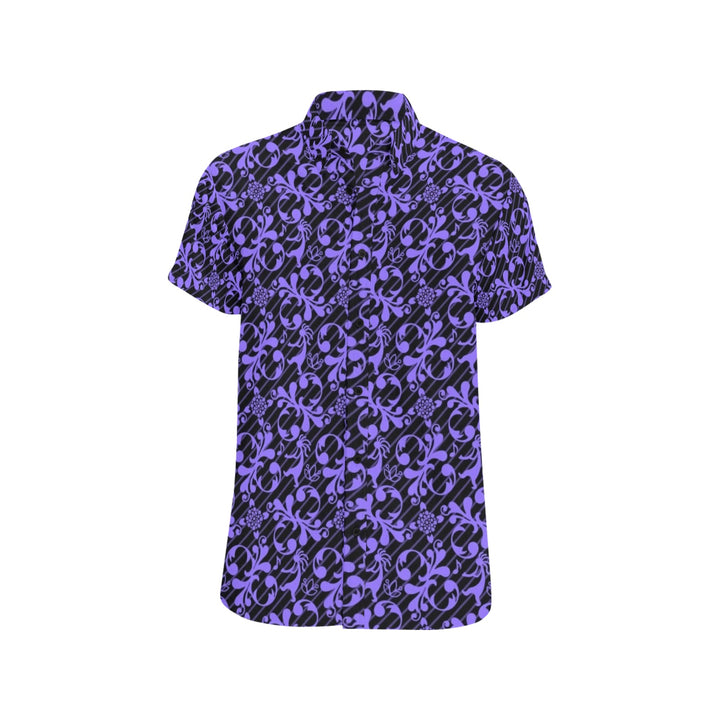 Mens Short Sleeve Dress Shirt Flute Guy Purple