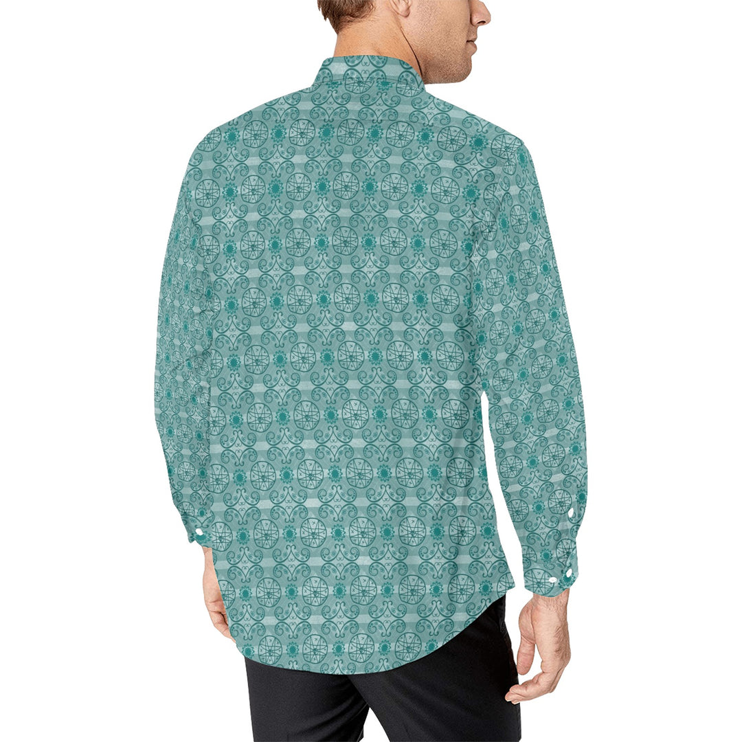 Mens Dress Shirt Mi'gmaq Star Teal