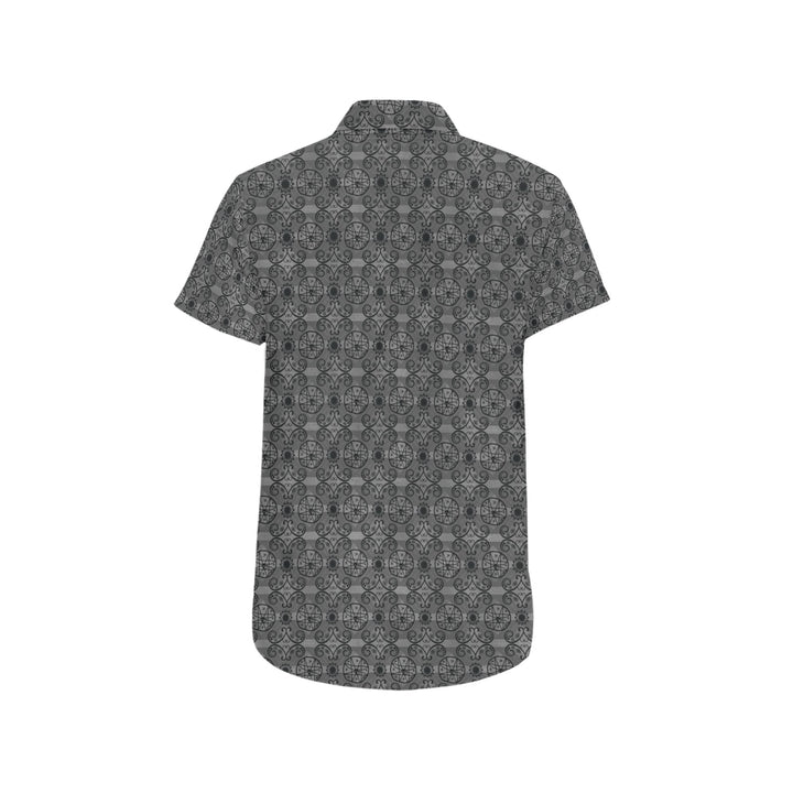 Mens short sleeve button down shirt Black/Grey