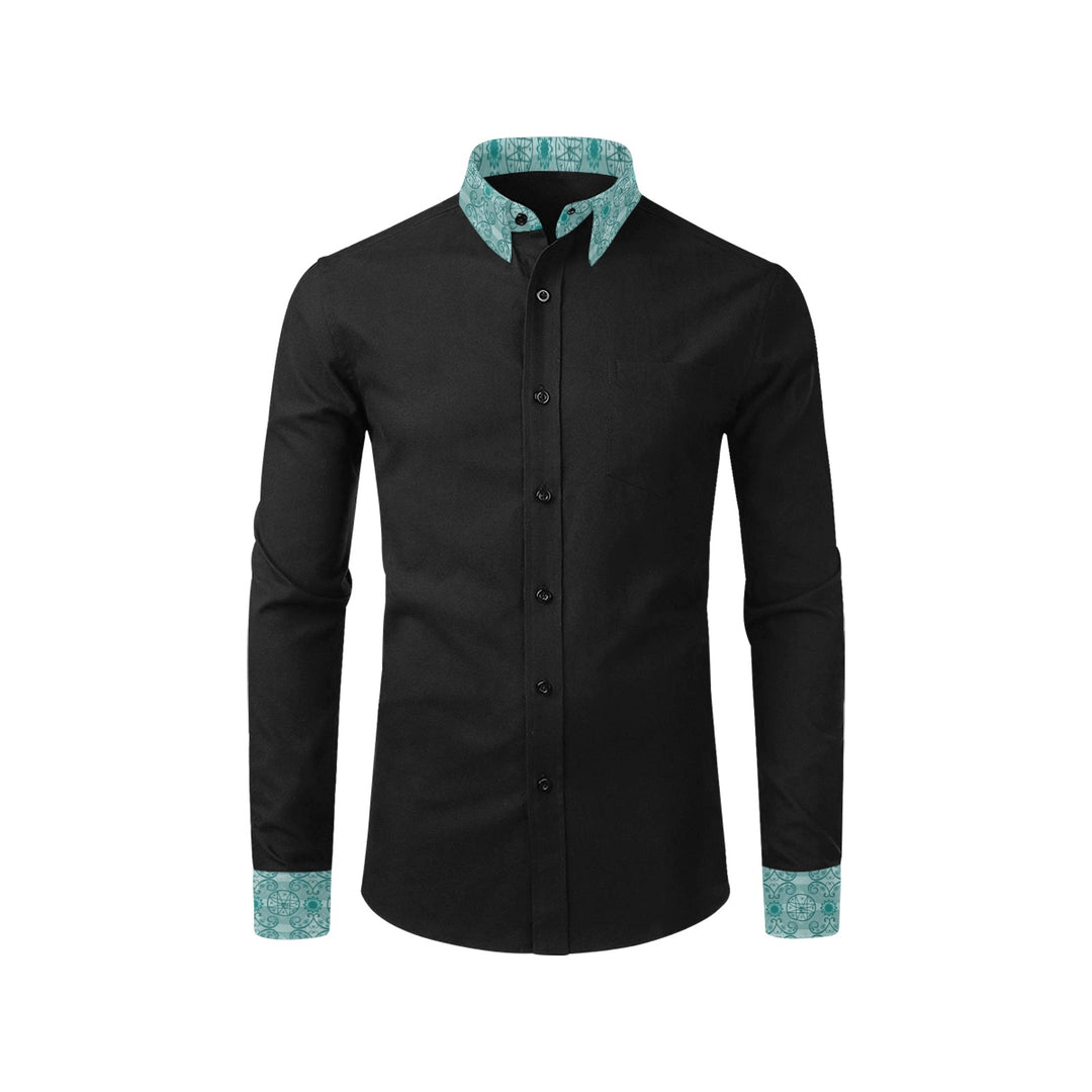 Mens Dress Shirt Mi'gmaq Star Teal
