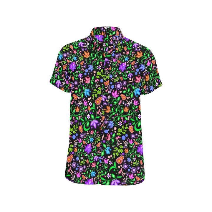 Mens short sleeve button down shirt Black