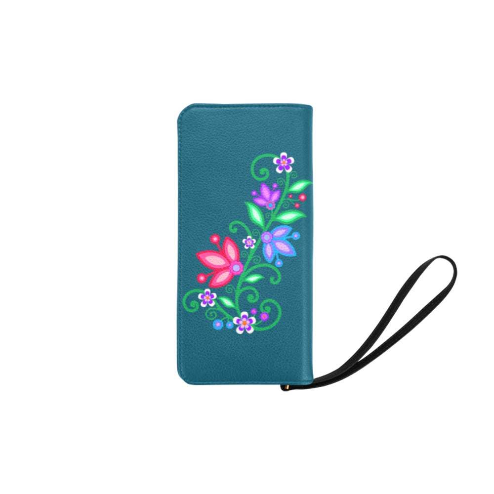 Floral Wallet Clutch One Size Teal