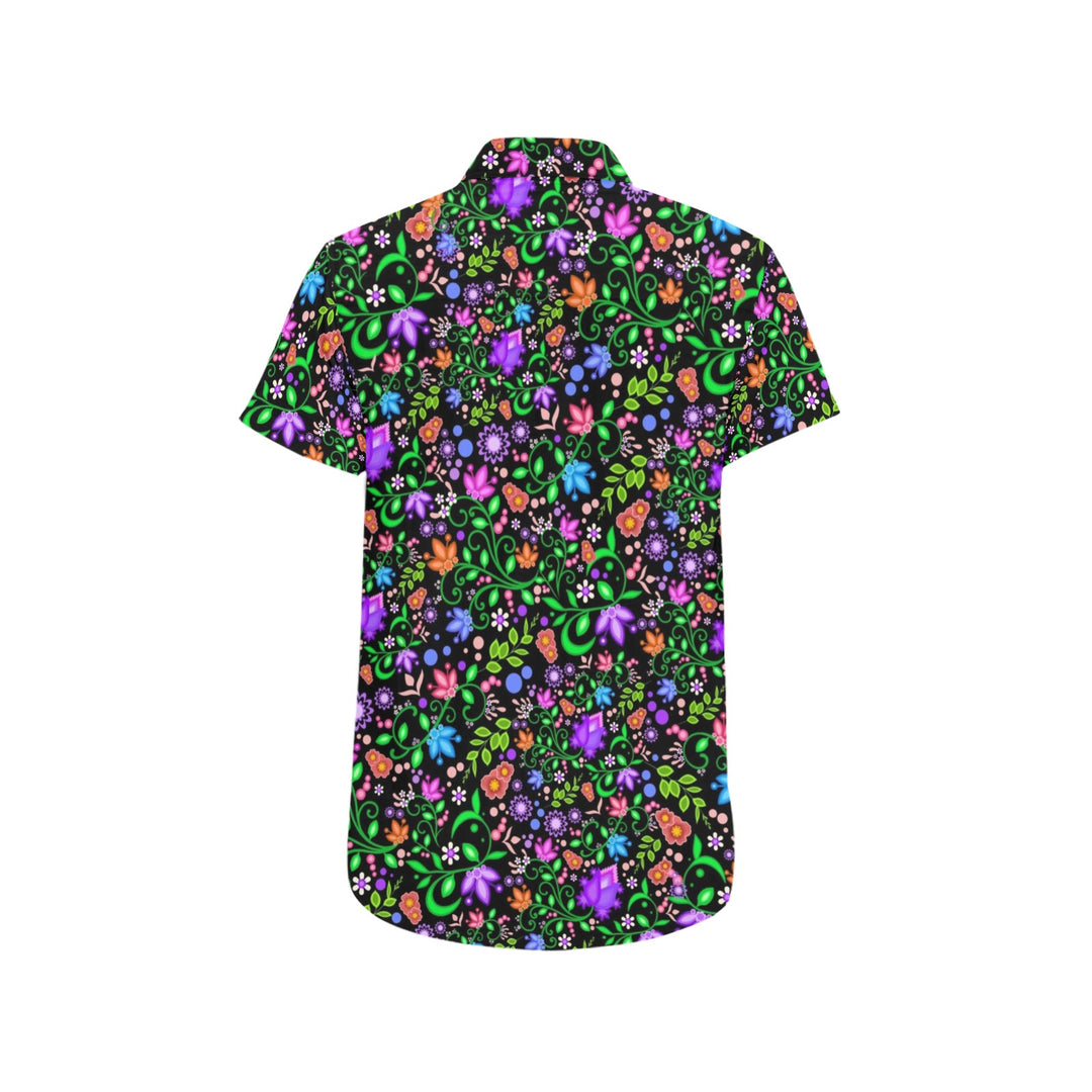 Mens short sleeve button down shirt Black