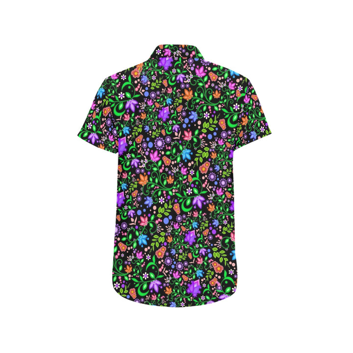 Mens short sleeve button down shirt Black
