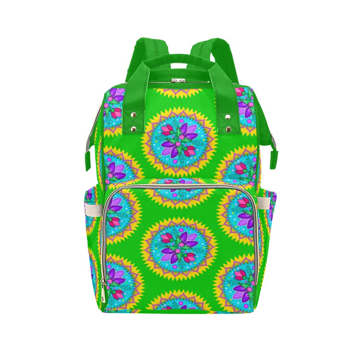 Circle Floral Backpack One Size Green