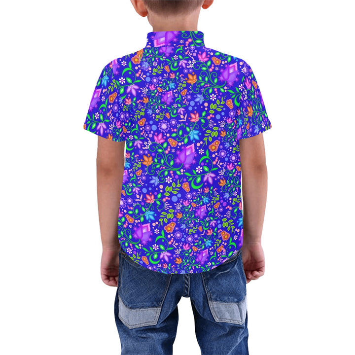 Boys Dress Shirt All Over Floral Blue