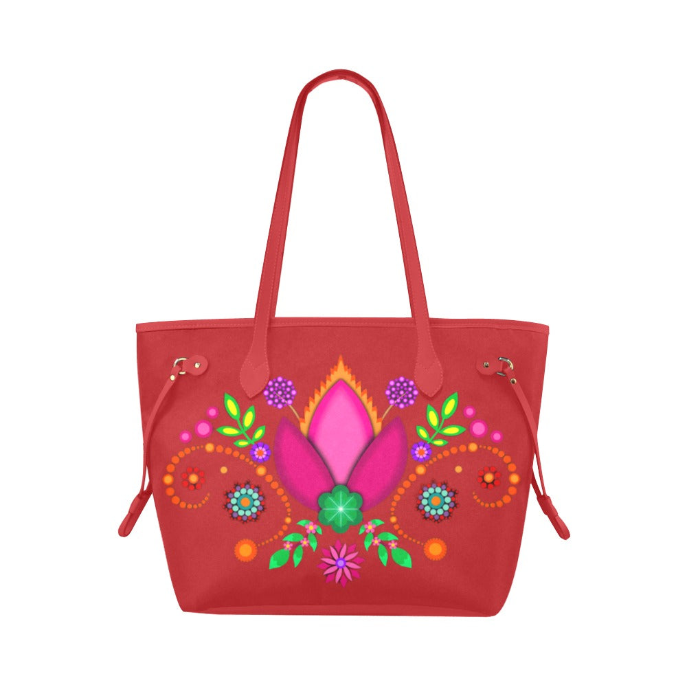 Single Floral Handbag One Size Red