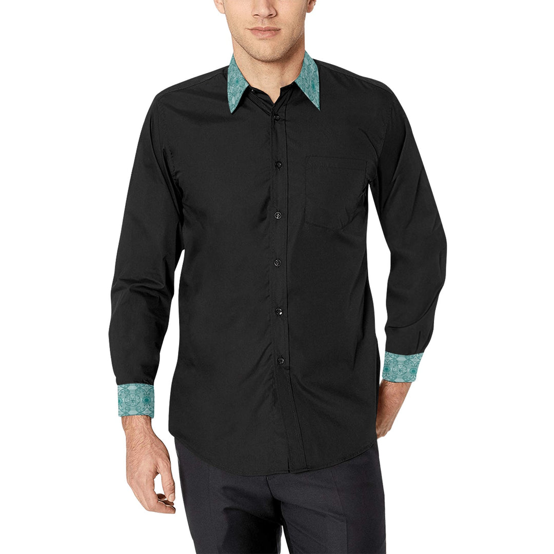 Mens Dress Shirt Mi'gmaq Star Teal