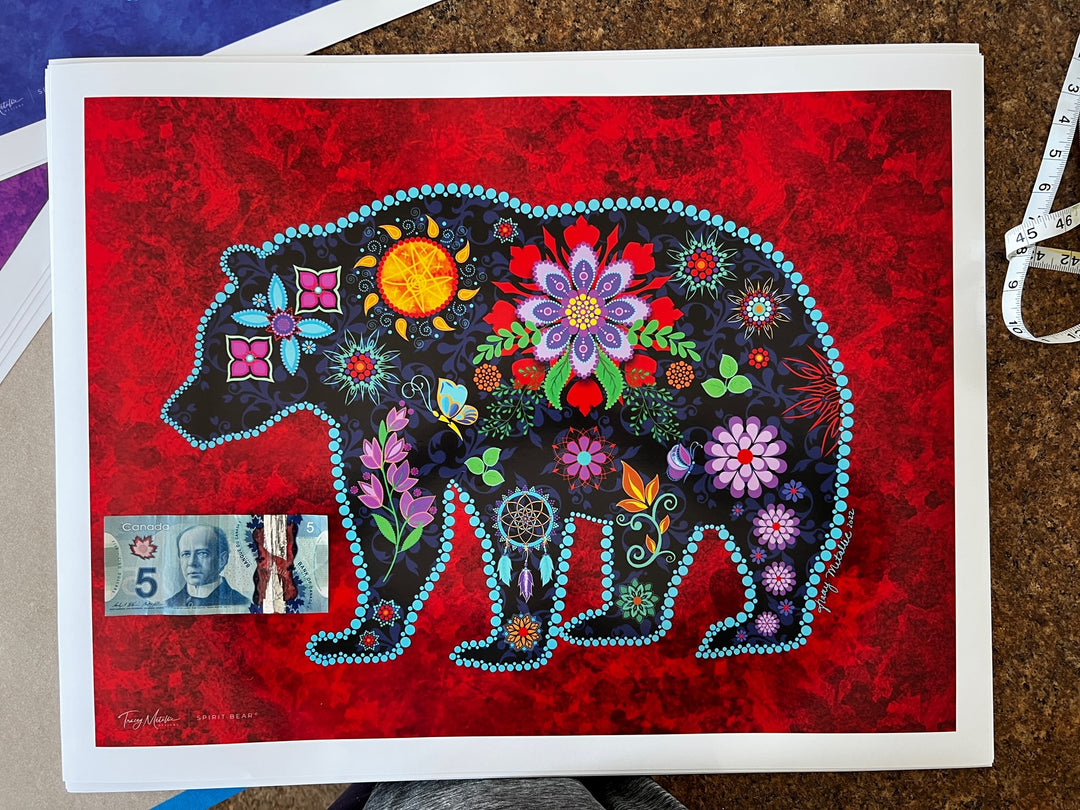 Red Bear Art Poster