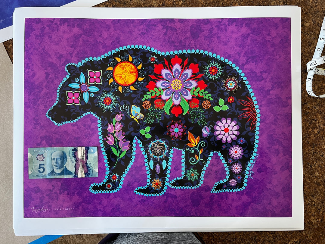 Purple Bear Art Poster