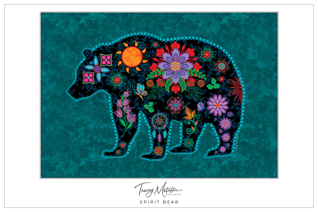 Teal Spirit Bear Print