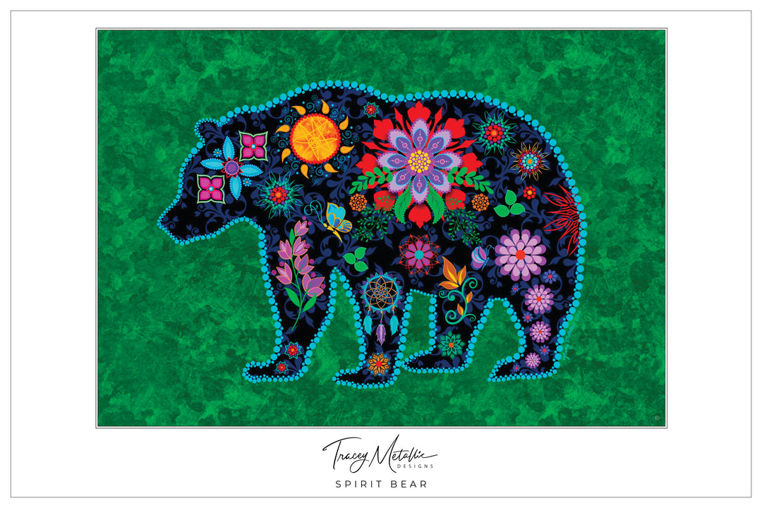 Green Spirit Bear Print