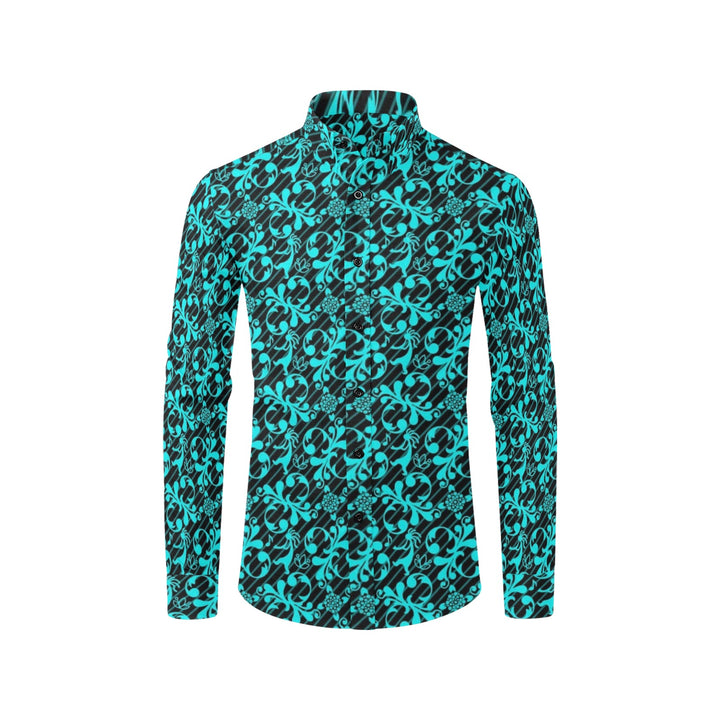 Mens Dress Shirt Petroglph Flute turquoise