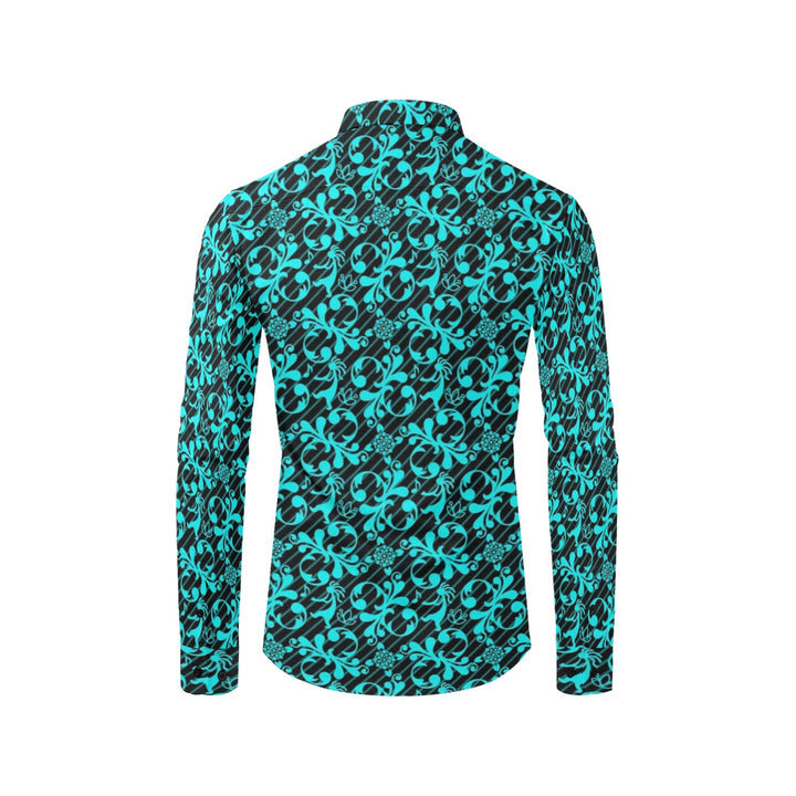 Mens Dress Shirt Petroglph Flute turquoise