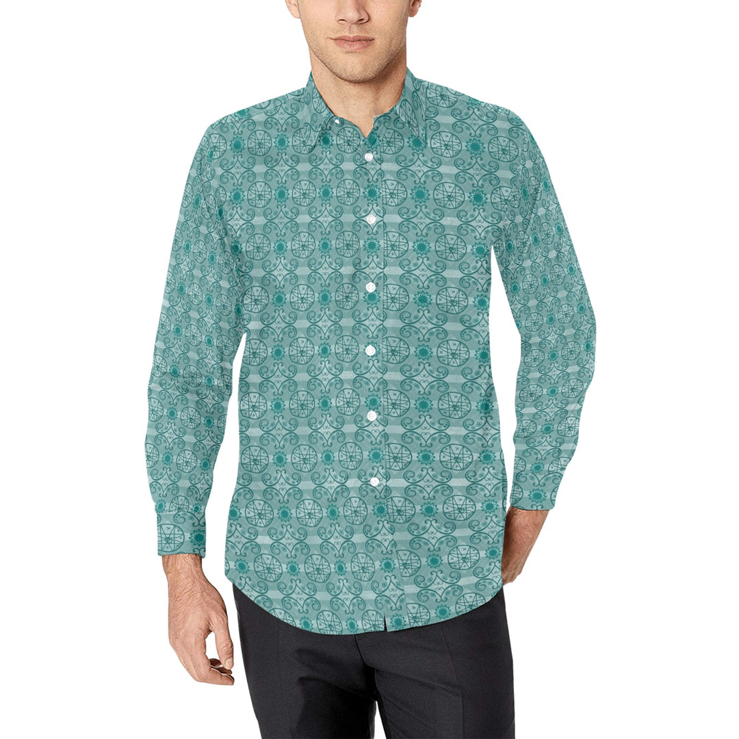 Mens Dress Shirt Mi'gmaq Star Teal