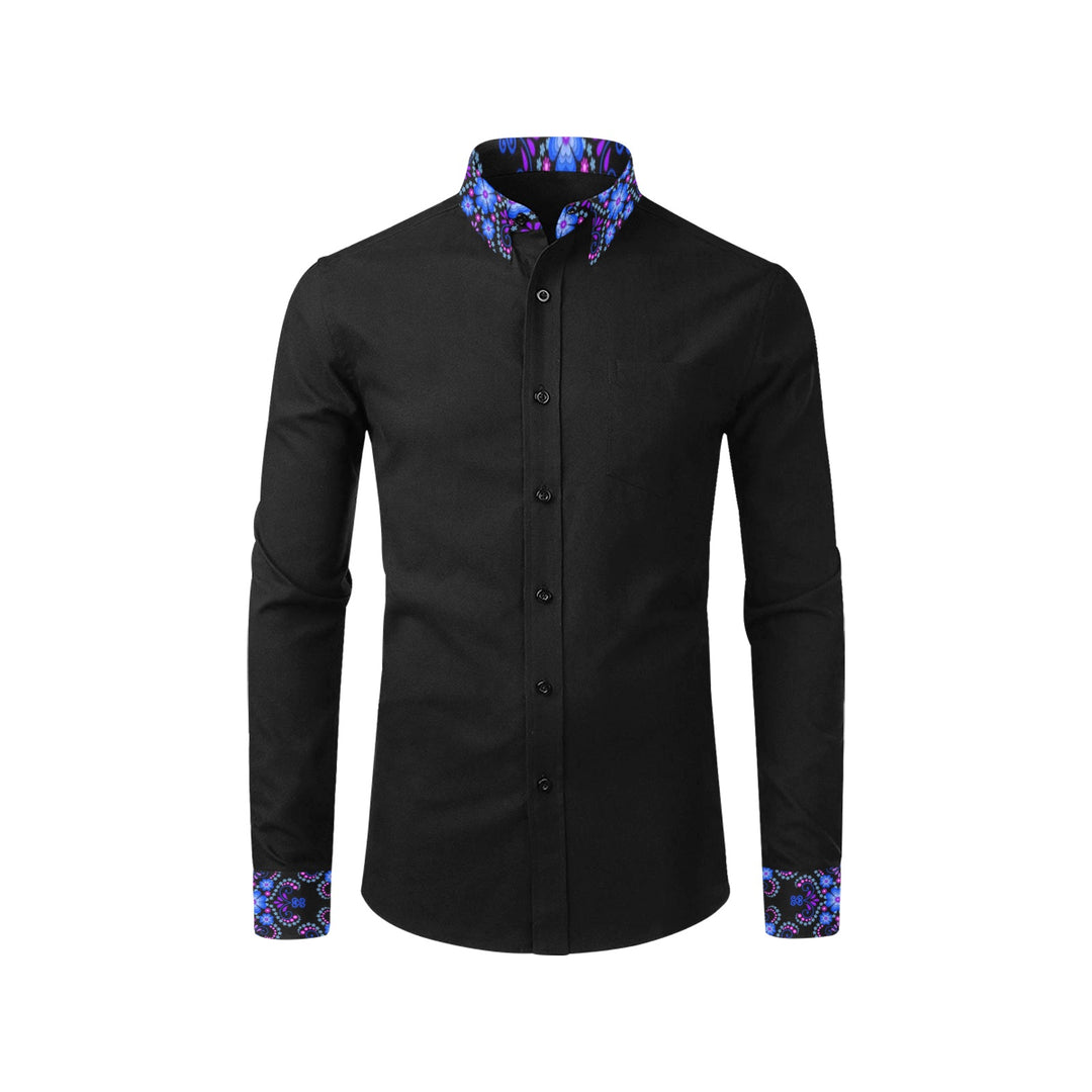 Mens Dress Shirt Black Cuff and Collar
