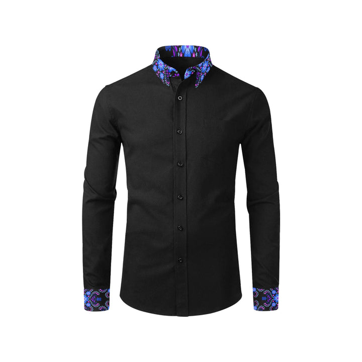 Mens Dress Shirt Black Cuff and Collar