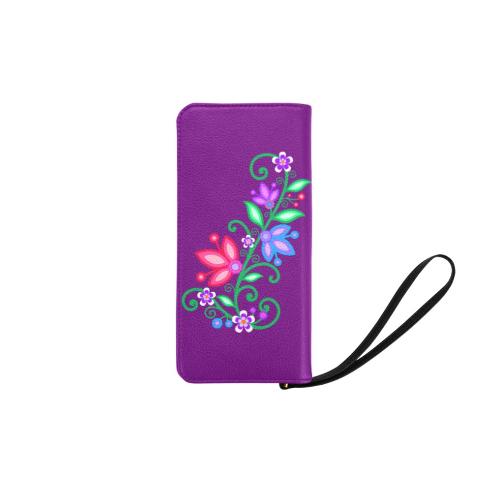 Floral Wallet Clutch One Size Purple