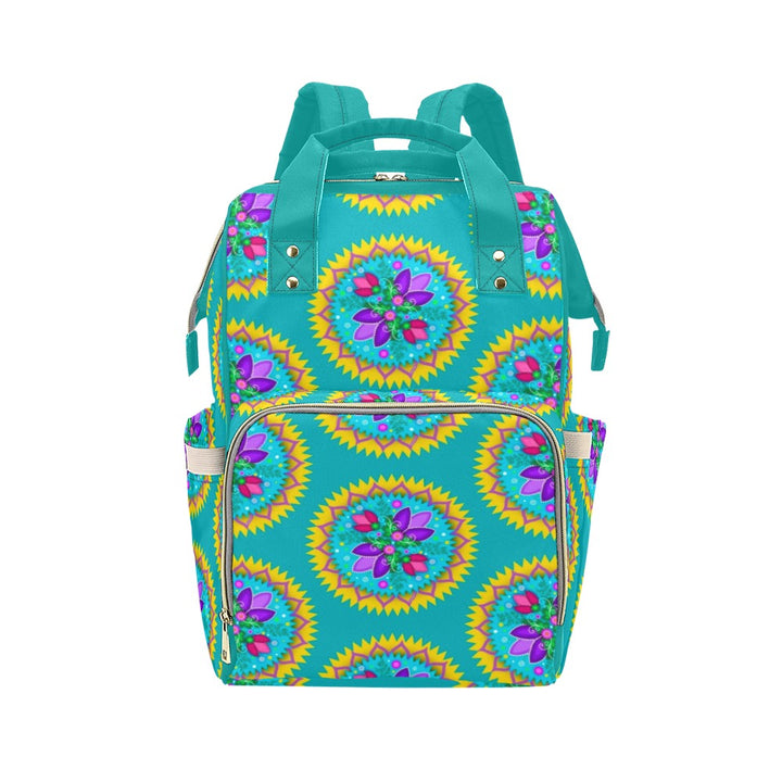 Circle Floral Backpack One Size Teal