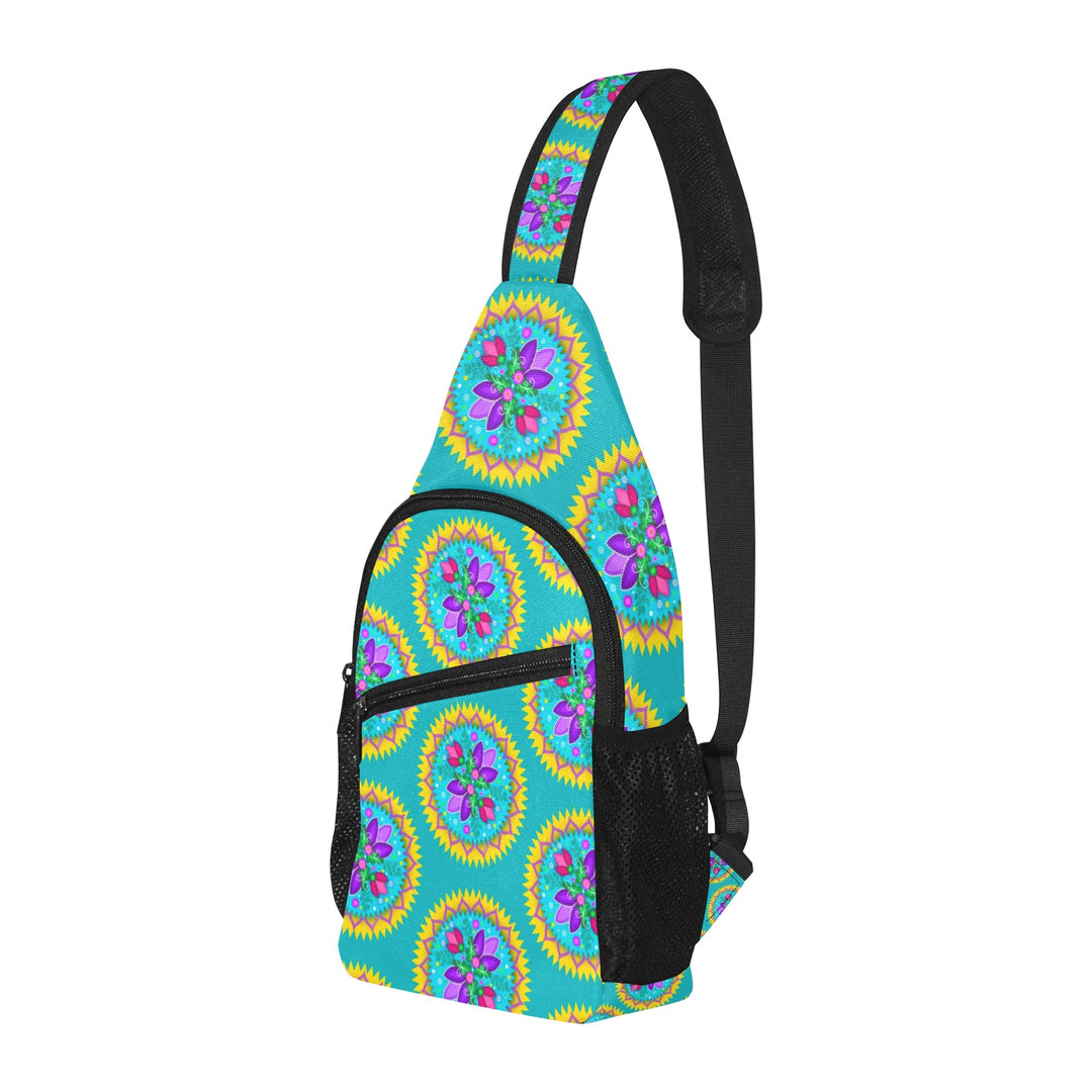 Chest Bag Circle Floral Teal