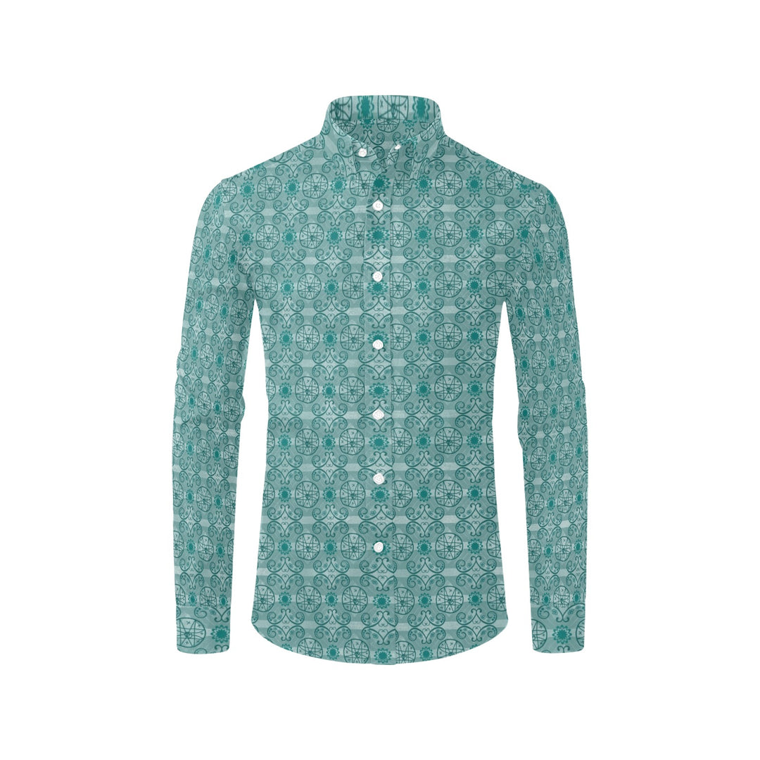 Mens Dress Shirt Mi'gmaq Star Teal