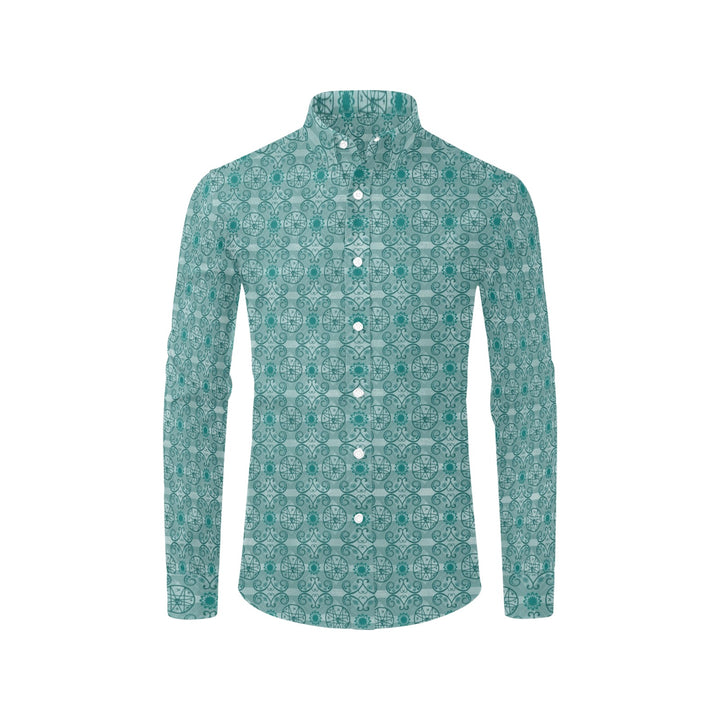 Mens Dress Shirt Mi'gmaq Star Teal