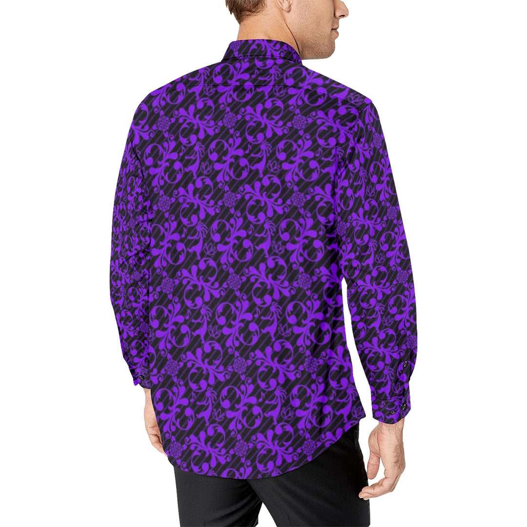 Mens Dress Shirt Petroglph Flute purple