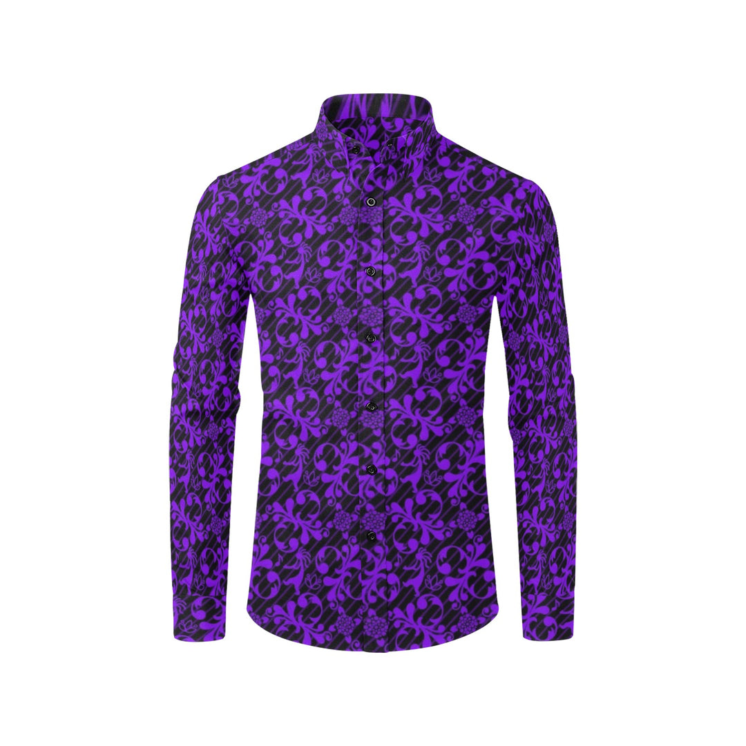 Mens Dress Shirt Petroglph Flute purple