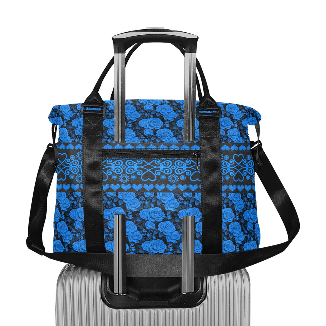 Blue Roses Luggage Caddy