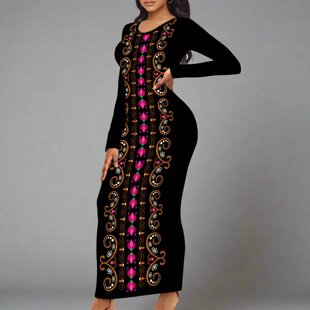 Women's long-sleeved dress (extended)