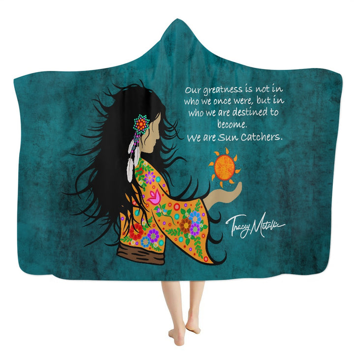 Sun Catcher Thick Hooded Blanket for Adults