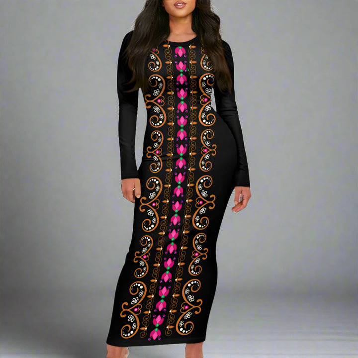 Women's long-sleeved dress (extended)