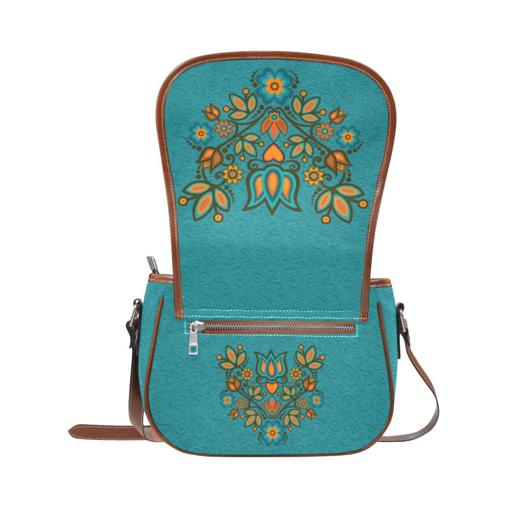 Saddle Bag Small Couture Floral Teal