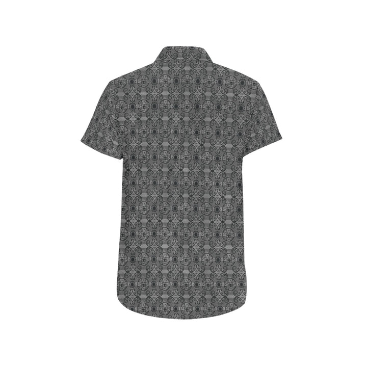Mens short sleeve button down shirt Black/Grey Men's All Over Print Short Sleeve Shirt (Model T53)