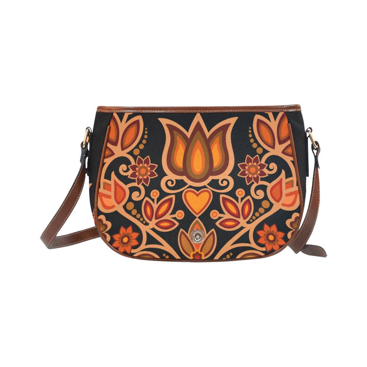Saddle Bag Orange Floral